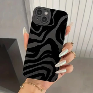 Padrão De Onda Impressão Capa De Silicone Preto Para Telefone Samsung Galaxy S23 S22 S21 S20 Ultra Plus S20 FE S21 Nota 20 Protetora