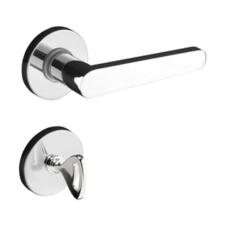 Fechadura para banheiro de aço zamac Concept 402 com roseta cromada Pado Fechadura Zm Concept Roseta 402-40 Banheiro Cr Pado