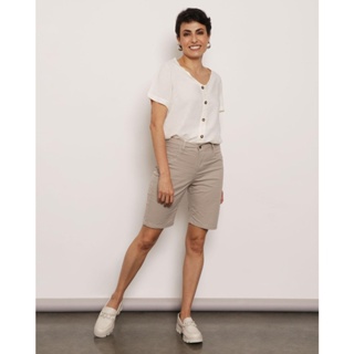 Bermuda Feminina Sarja Cropped Marrom