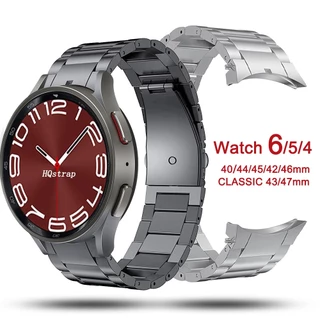 No Gaps Bracelete De Metal Titânio Para Relógio samsung galaxy 6 Classic 43mm 47mm Galáxia 5 Pro 45mm Pulseira De Substituição 4 5 6 40mm 44mm