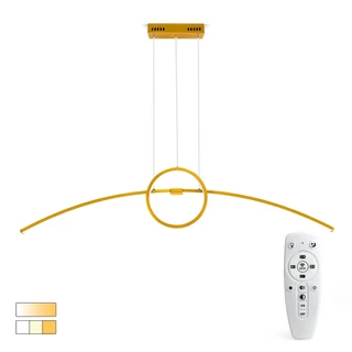 Lustre de LED Arco e Circulo - Vancouver - Dourado - 100cm - 36 Watts - Controle com Dimmer