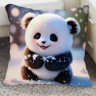 Almofada Retalhos dos desenhos animados do sorvete da panda