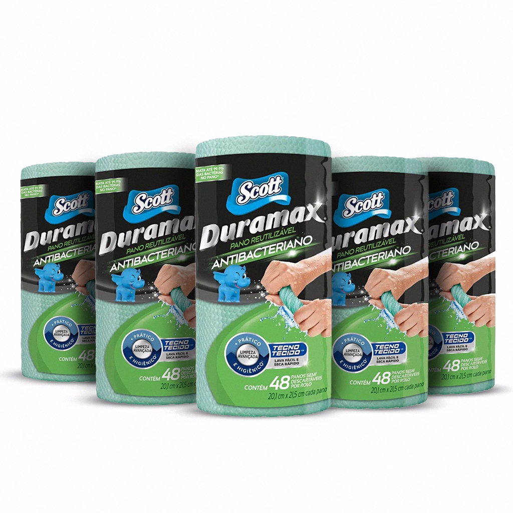 Kit com 5 Panos Duramax Scott Antibacteriano - Multiuso reutilizável ...
