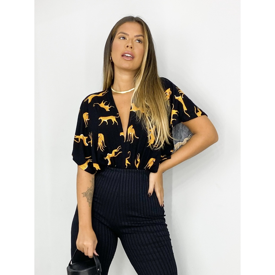 Body Feminino Estampado Inspiração Farm Tendência Moda Gringa Blogueira