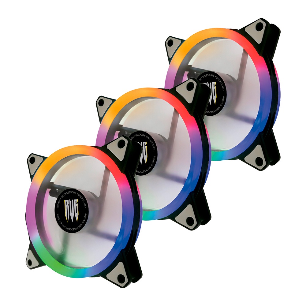 Kit 3 Cooler Fan RGB 120mm para Gabinete Revenger G-VR338