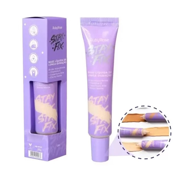 BASE LIQUIDA LONGA DURACAO STAY FIX C04 RUBYROSE | Shopee Brasil