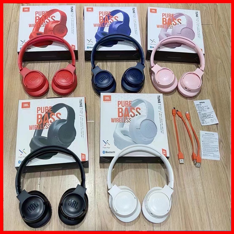 Jbl Tune 710BT Fone De Ouvido Sem Fio Bluetooth 5.0 Redução De Ruído Tampões Auriculares Estéreo Esportivos Com Subwoofer E Microfone