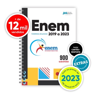 Apostila ENEM 2024 com 5 ANOS de Provas + Gabaritos + Folhas de Redação (Provas de 2019 a 2023)
