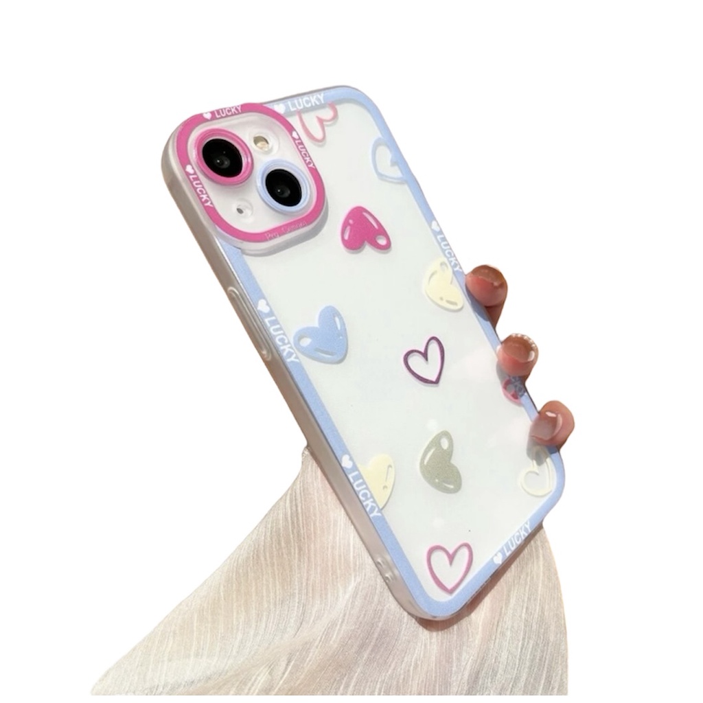 Capa Capinha de Celular Personalizada Para iPhone 7 8 Plus X Xr 11 12 13 14 15 Pro Max Case Protege Câmera Com Coração Proteção Impacto Silicone Flexível Feminino