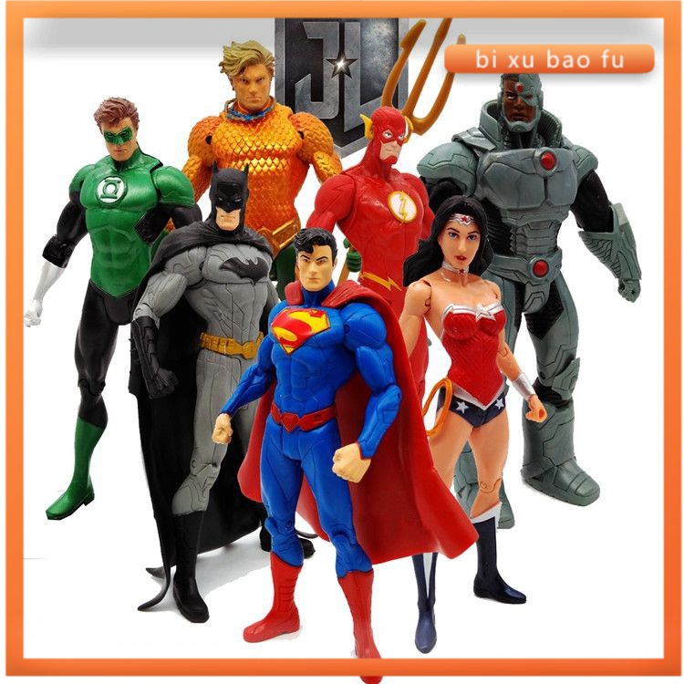 Liga de Brinquedos Infantis Mulher Maravilha Super-Homem Lanterna Verde Flash 7 Modelos Figura Presentes
