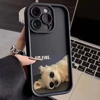 Óculos Cão Caso De Telefone Para iPhone 16 11 12 13 14 15 Pro Max X XR XS 7 8 Plus SE 2020 Mini Silicone Macio À Prova De Choque Capa