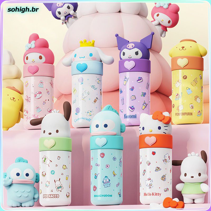 420ml Sanrioed Thermos Cup Kawaii Anime Kuromi Cinnamoroll Thermal