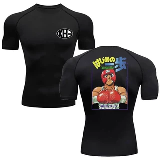 Anime Hajime No Ippo Kamogawa Camiseta Ginásio Homens Mulheres KGB Camisetas Esportivas De Compressão Gráfica Vestuário Harajuku Streetwear