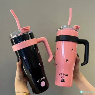 Copo De Gelo Gigante Com Isolamento Térmico, Copo De Café Portátil De Grande Capacidade De Aço Inoxidável 304 à Prova De Vazamento, Copo De Palha