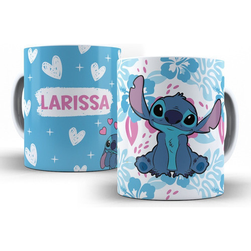 Caneca Personalizada Stitch Lilo E Stitch Azul Com Nome