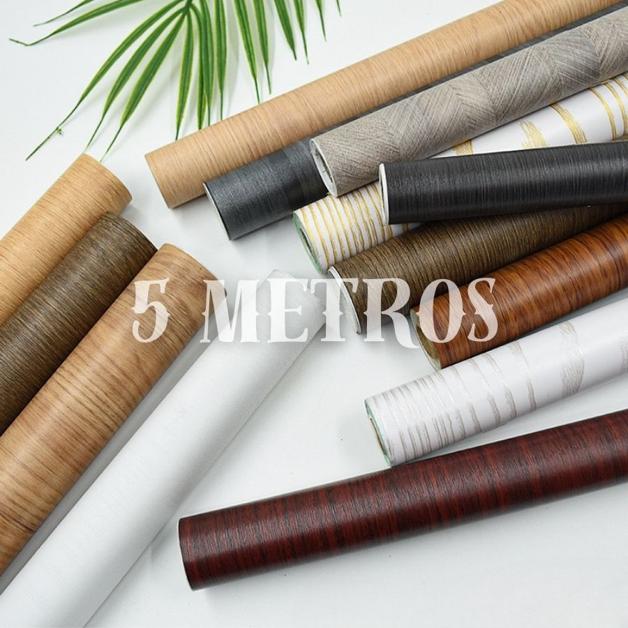 Papel de Parede Madeira 3D 5 METROS X 45CM Auto Adesivo Colante