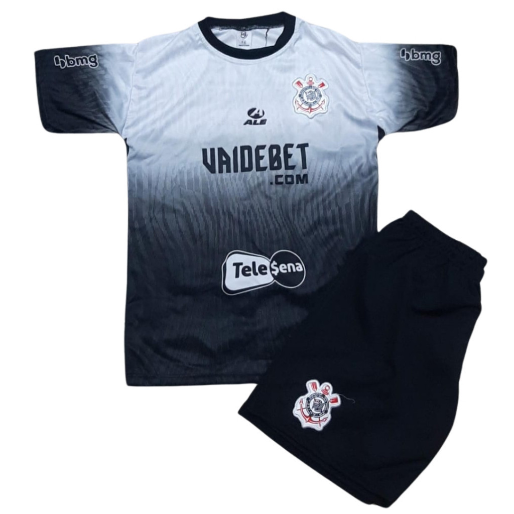 Uniforme Kit Conjunto Infantil e Juvenil De Futebol Do Corinthians 2024 ...
