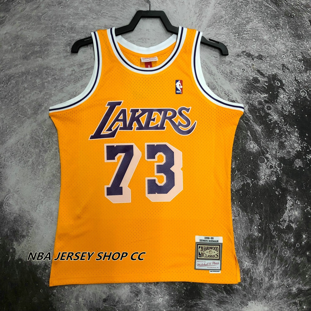 The Worm in purple and gold. The 1998-99 Dennis Rodman Los Angeles Lakers  Swingman Jersey is now available at mitchellandness.com