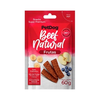 Bifinho para Cães PetDog Beef Natural Frutas 60g
