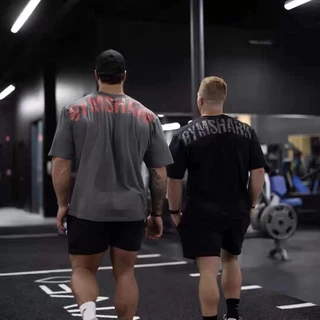 Camiseta De Manga Curta De Alta Qualidade POWER2.0 Com Letra Impressa Para Esportes Solta Corrida De Tamanho Grande Algodão