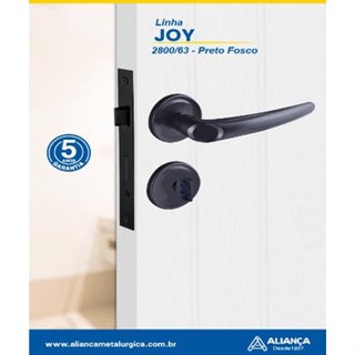 Fechadura joy wc 2800 63 preto fosco 83632