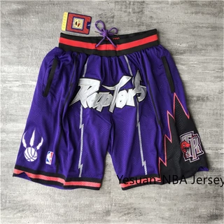 Bermuda de Basquete Toronto Raptors Bordada Calça de bolso NBA Basketball shorts