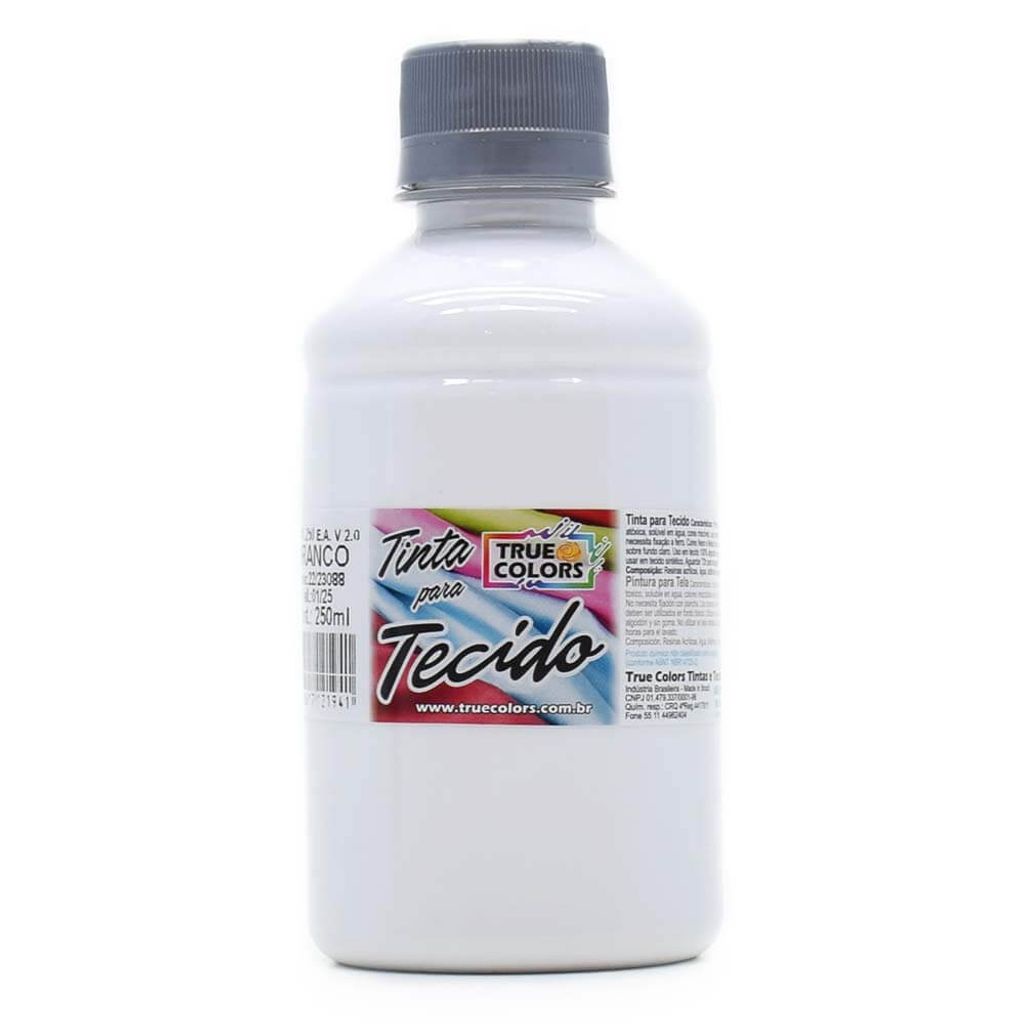 Tinta Para Tecido True Colors Branca - 250ml | Shopee Brasil