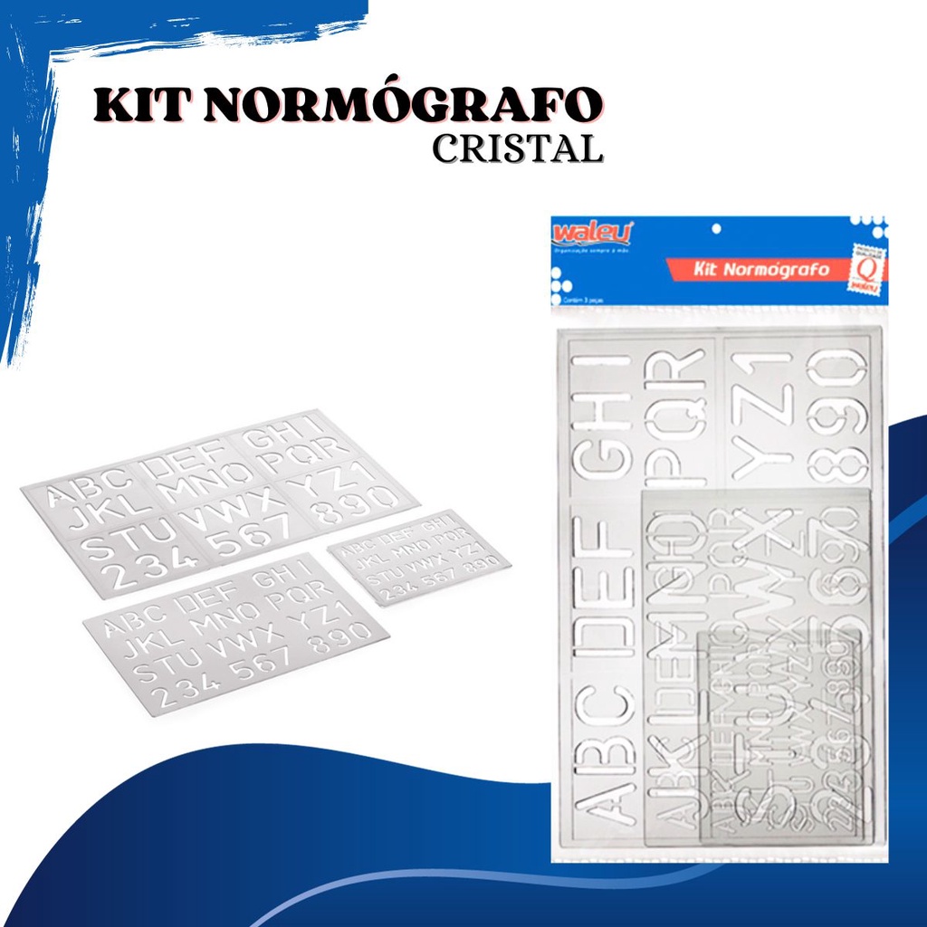 Kit normógrafo - letras e numeros vazados - Acrinil em Promoção na  Americanas