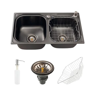 Cuba Para Cozinha Gourmet Pia Dupla Aço Inox Ticunas Pingoo - Preto em Oferta na Shopee