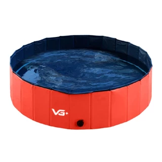 Piscina Dobrável para Pets Cachorro 160 cm x 30 cm Vermelha VG+