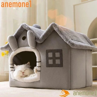 ANEMONE1 Winter Cat House , Cama De Caverna Chihuahua Dobrável Em Forma De Casa , Canil De Gato Removível Almofada Macia E Quente