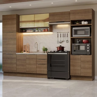 Armário de Cozinha Completa 330cm Rustic Stella Madesa 03 em Oferta na Shopee