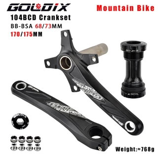 pedivela coroa única 175mm e 170mm MTB Hollowtech Coroa bcd 104 32d 34d 36d 38d 40d 42 dentes liga de alumínio Acessórios para bicicletas
