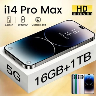 Global Version I14 Pro Max Smartphone 7.3Inch Telefone 8000mAh 1080MP  Camera 8GB+256GB Cell