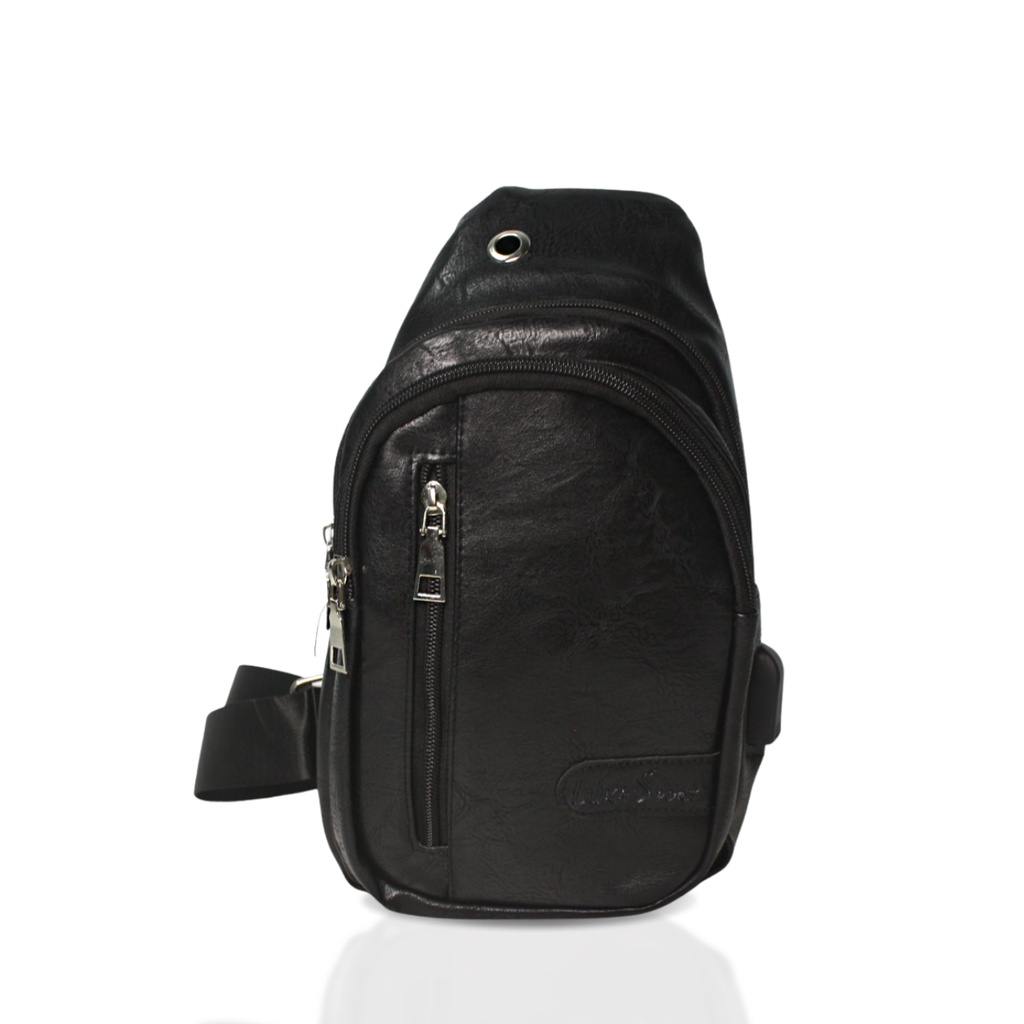 Bolsa Masculina Transversal Sintético Tiracolo Saída Para Fone USB Luka