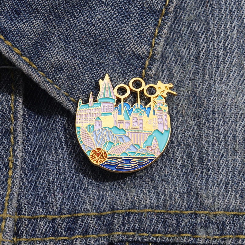 Desenho Animado Magic Castle Broche De Esmalte Do Castelo Fantasia Filme Inspirado Em Mochila De Metal Acessórios De Vestuário Presente