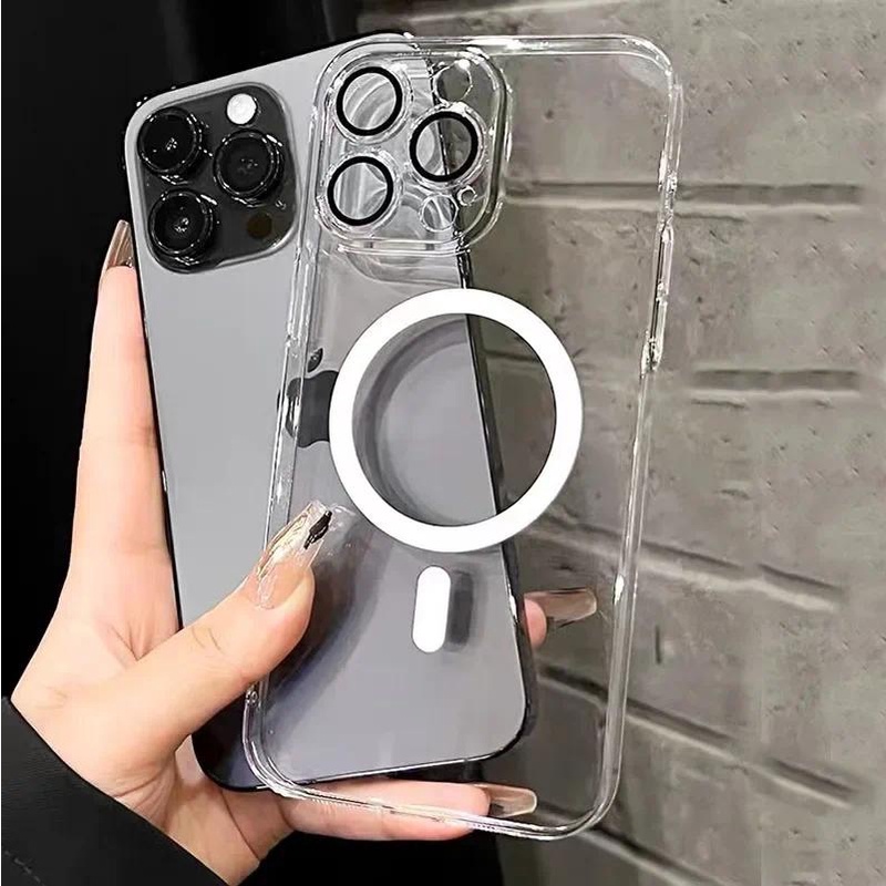 Magsafe Ultra Slim Translúcido Para PC , Estojo Magnético Mate iPhone 15 , 14 , 13 , 12,11 Pro Max , 15 Plus , Carregamento Sem Fio