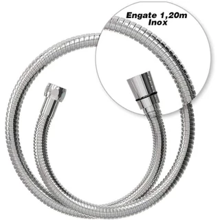 Engate Mangueira Flexivel 1,20m Inox Ducha Higiênica Chuveiro