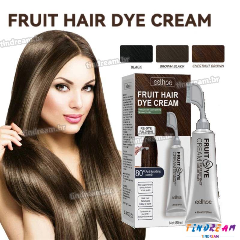 Eelhoe Black Fruit Dyeing Cream Tintura de Cabelo Creme Com Pente 80ml -TIND