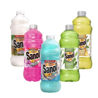 Kit 3 Desinfetante Perfumado Todas Fragrancias Sanol 2L