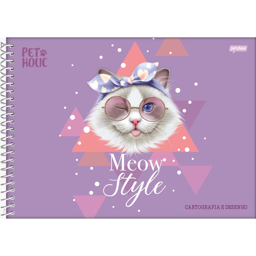 Caderno Esp.Cartografia e Desenho CD 80fls Pet Holic Jandaia