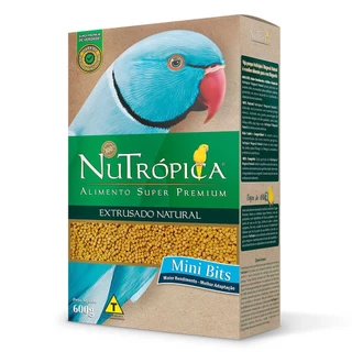 Ração Nutrópica Ringneck Natural 600g Extrusada Super Premium Mini Bits Grande Alexandre Moustache