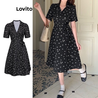 Lovito Vestido Boho Heartshape Com Padrão Envolvente Para Mulheres L74ED205