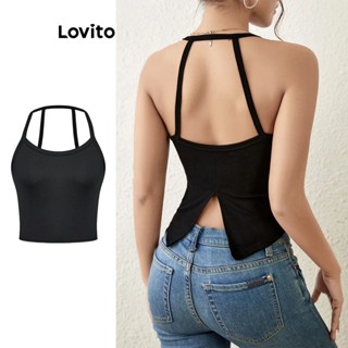 Lovito Regata Casual Lisa Sem Costas Para Mulheres L74ED103