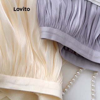 Lovito Saia Plissada Simples para Mulheres LNE13153 (Apricot/Roxo)