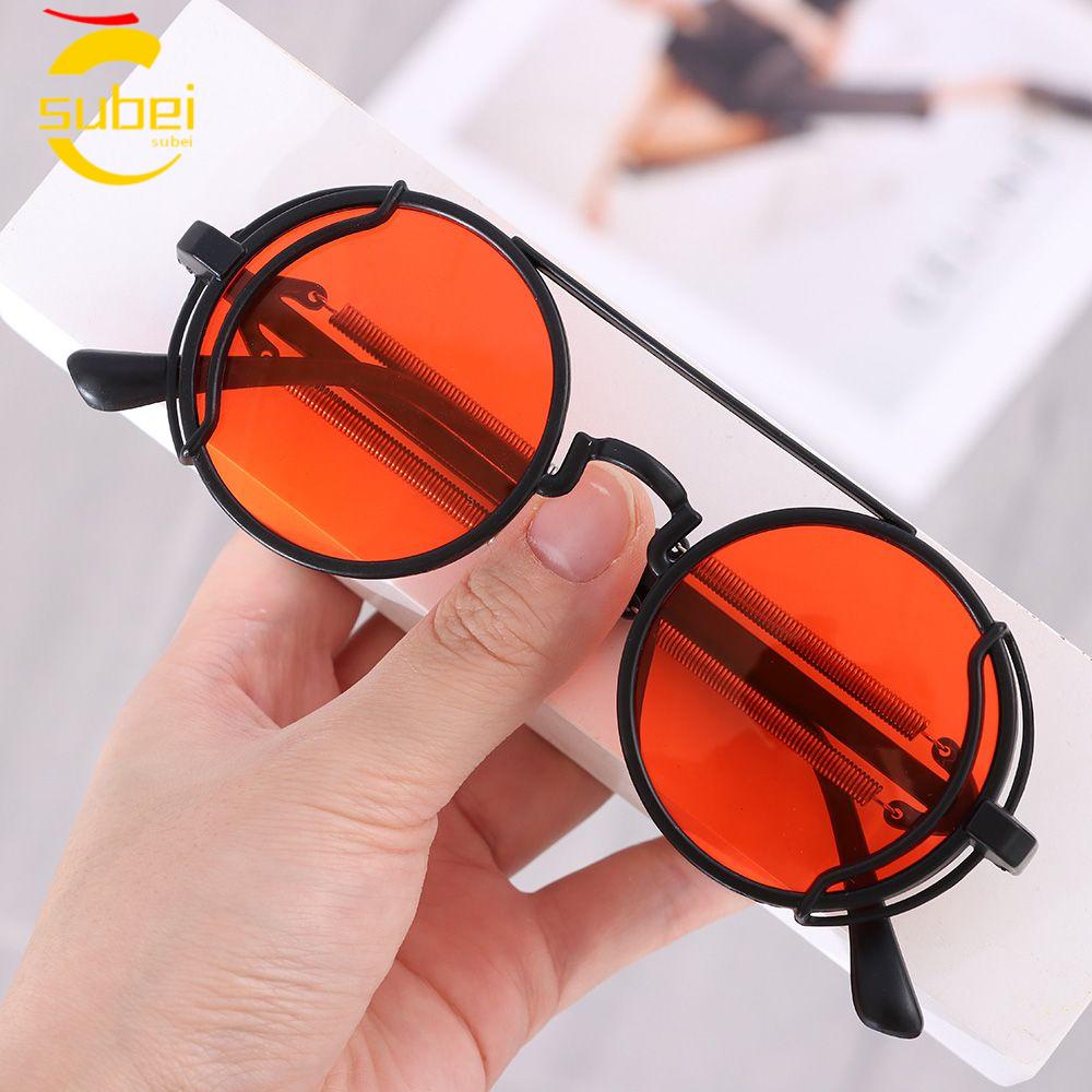 SUBEI Óculos De Sol Steampunk Estilo Gótico Templos De Mola Dupla Proteção UV400