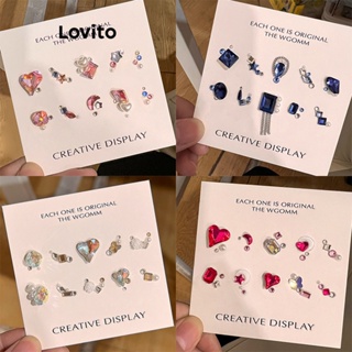 Lovito Beauty Pearls Strass 10 Peças De Unhas Artificiais Para Mulheres LBT01049