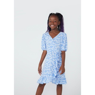 Vestido Curto Infantil Transpassado Estampado Hering Kids