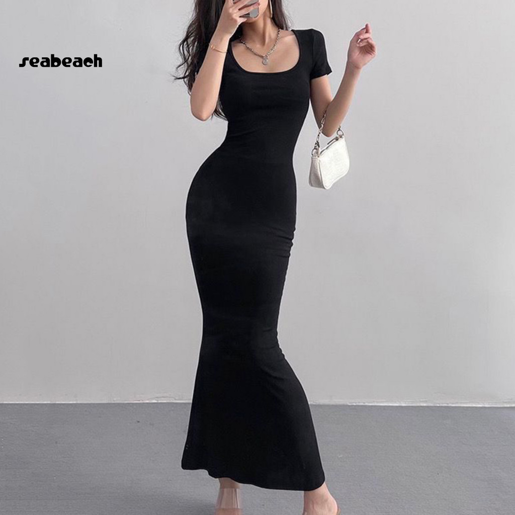 Solid Color Velvet Long Sleeve V-neck Slim Fit Fishtail Maxi Dress