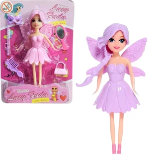 Boneca Lucy Fada Roxa Brinquedo Infantil Acessórios Braskit